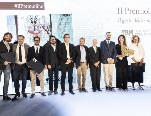Il Premiolino 2018 foto di gruppo dei premiati, con Corinne Vella – Credits: Fabio Mantegna